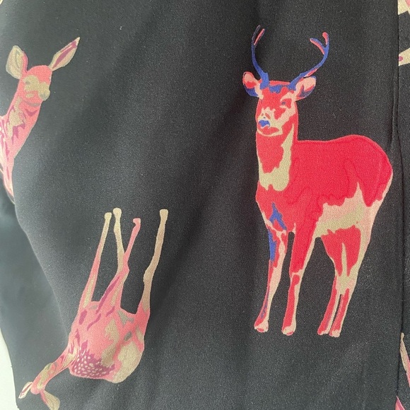 Tucker Silk Deer Print Blouse - Picture 5 of 6
